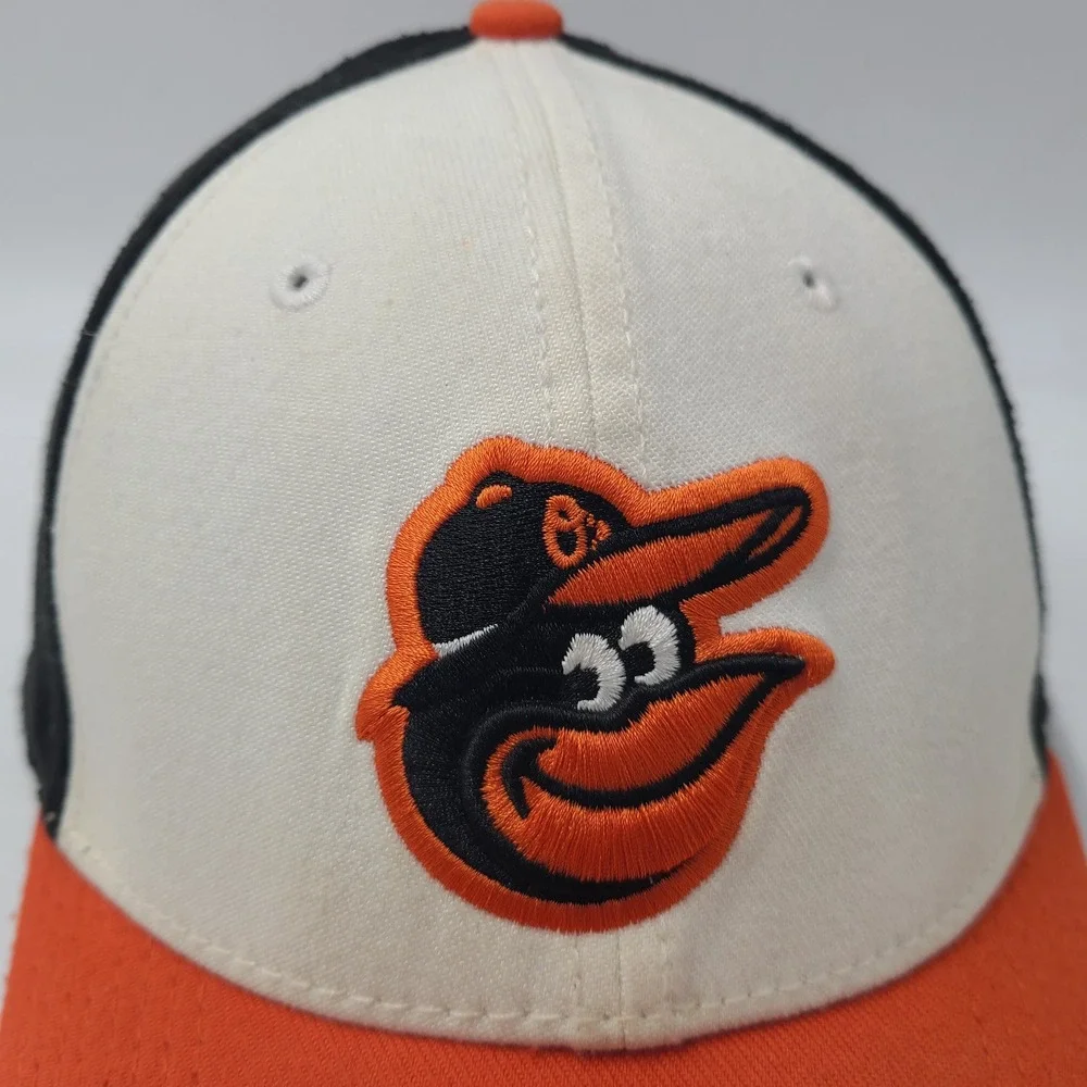 Baltimore Orioles Hat Fitted‎ M-L New Era 39Thirty White Orange Black MLB Men